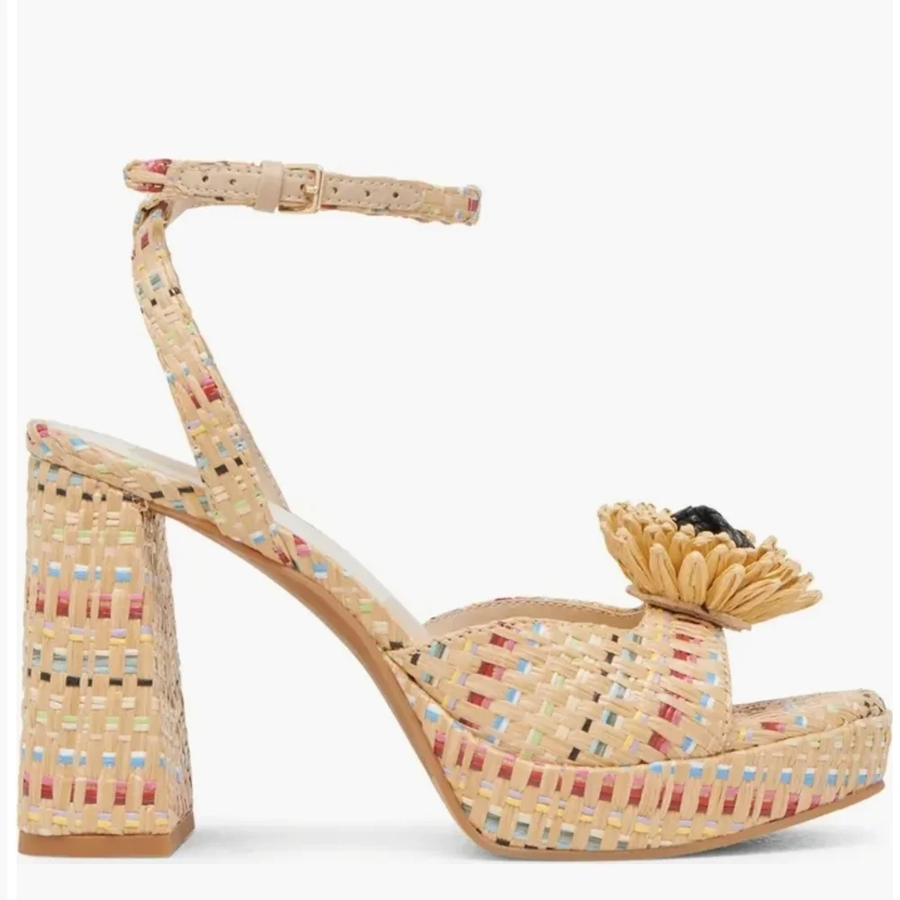 💛🔸️Dolce Vita🔸️PARLIE Pastel Multi Raffia Size Platform Heels  8.5